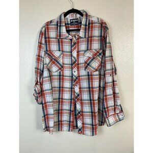 Skully Western Shirt Snap Men size XXL Plaid Long Sleeve Cowboy Rodeo
